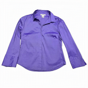 Mac & Jac Shiny Purple Button-Up Blouse Shirt - Womens 8